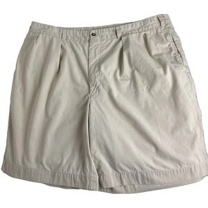 Bills Khakis Plain Pleated Relaxed Fit Chino Shorts Size 42 (41x9) Beige Preppy